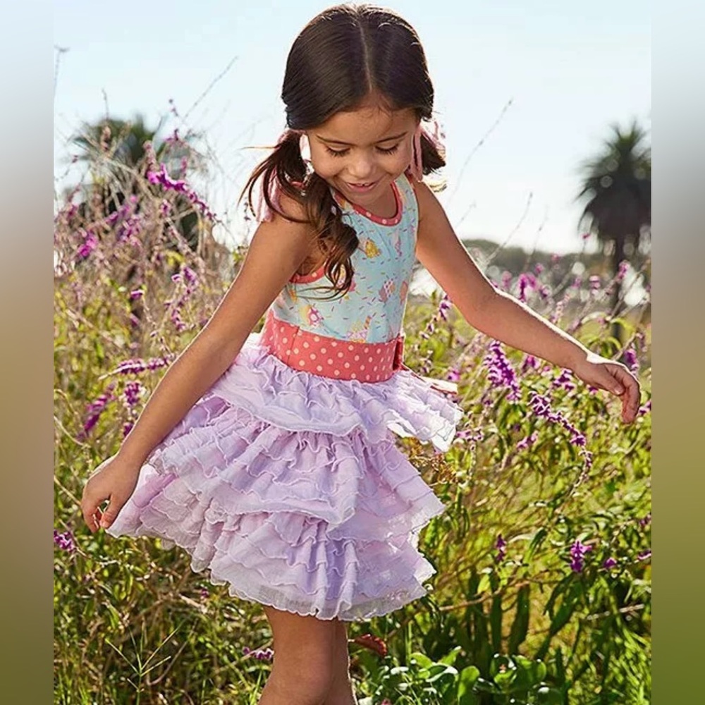 NWT Matilda Jane Let’s Eat a Cake Ruffle‎ A-Line Dress Size 2 Birthday, twirl